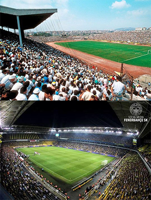 Şükrü Saracoğlu'nun eski ve yeni hali - Çok daha modern, daha çok seyirci alıyor ve gece maç yapılabiliyor, ama o eski sıcaklığı yok.